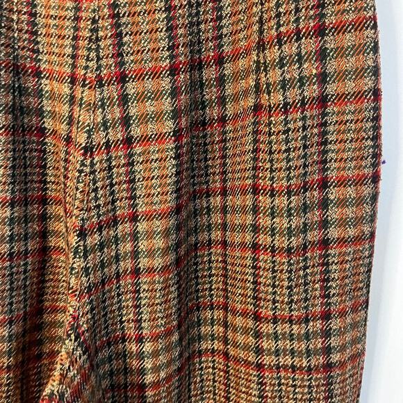 VTG 90'S Express Brown Plaid High Rise Wide Leg Pants Sz 5/6 - Picture 9 of 9